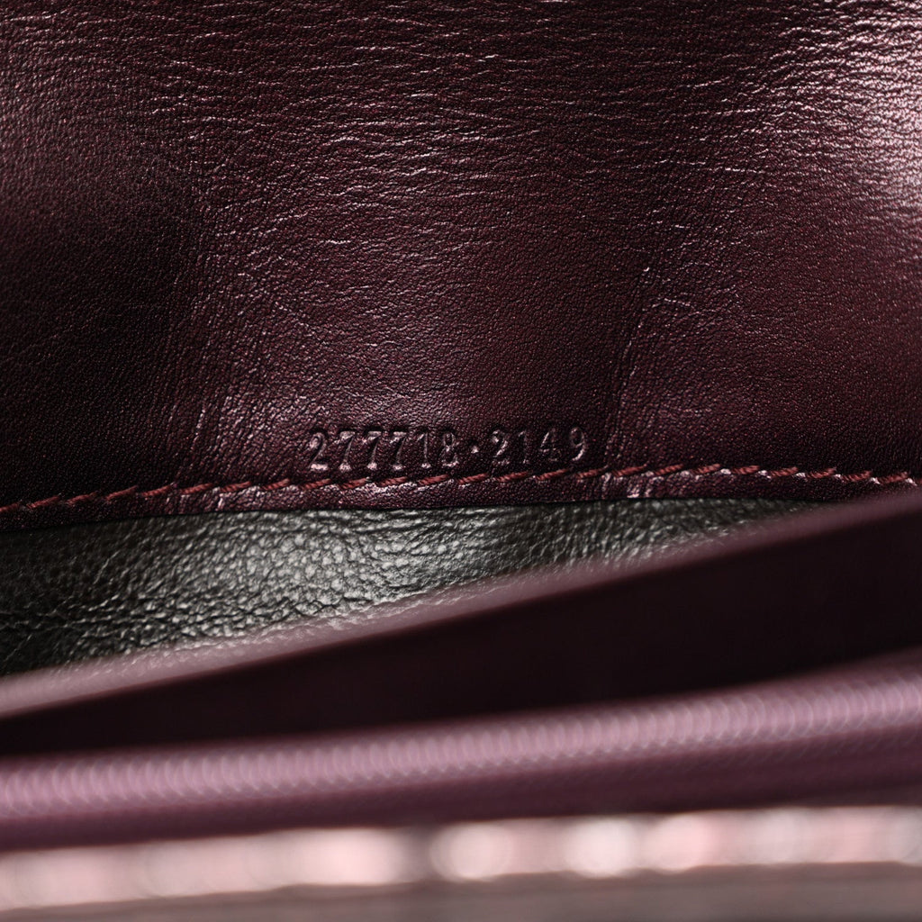 Gucci Metallic Snakeskin Soft Stirrup Wallet Brown