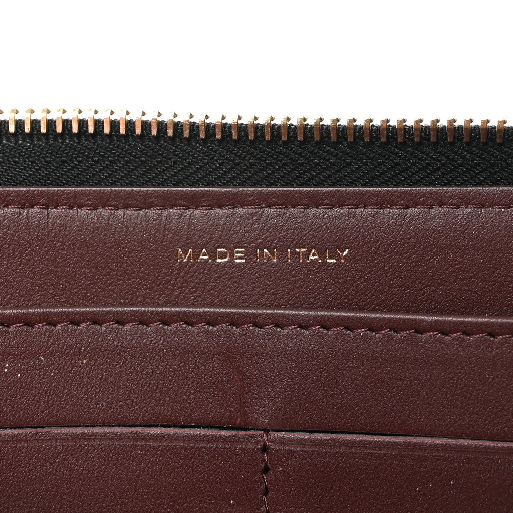 Caviar Quilted Large Gusset Zip Around Wallet Black