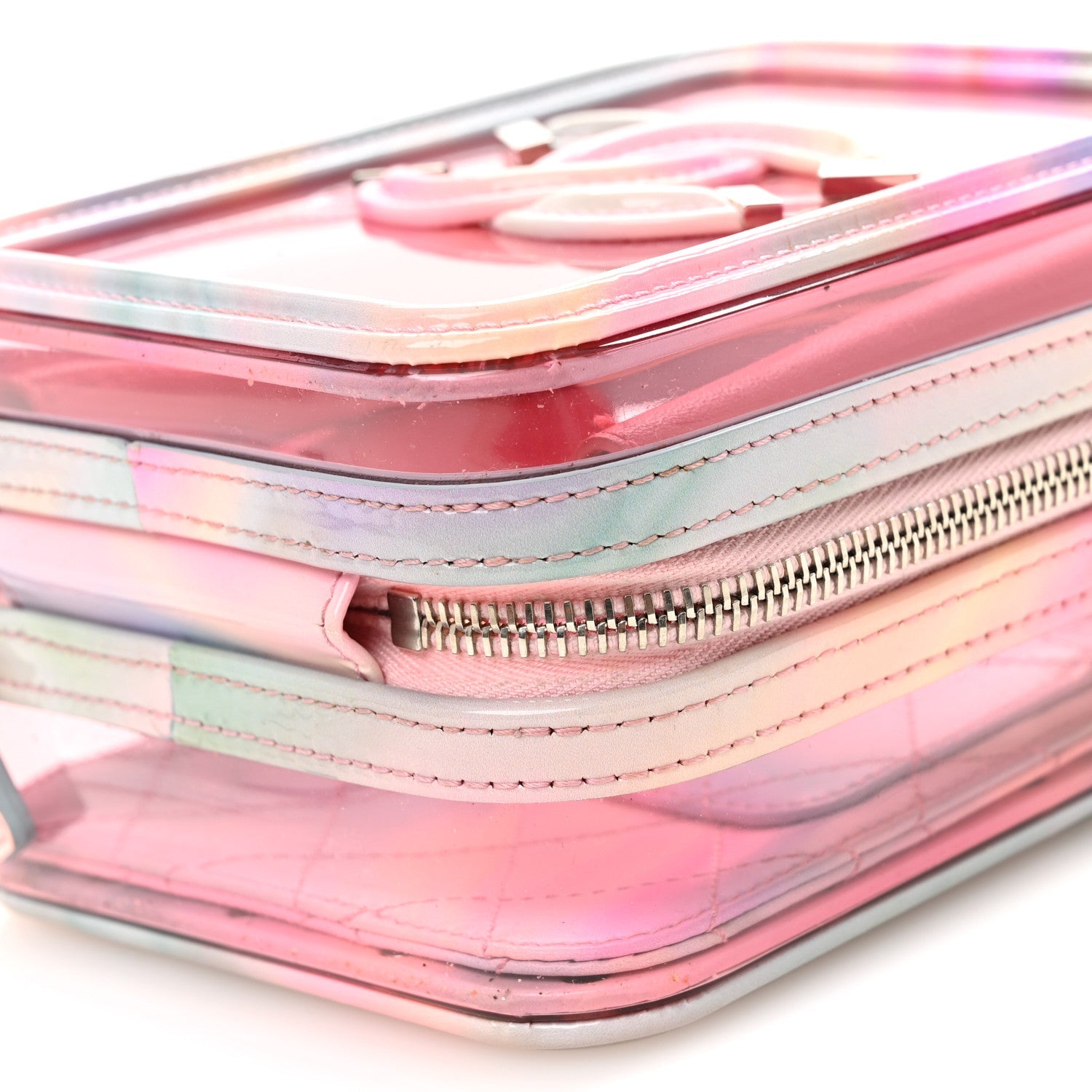 Chanel PVC Patent Calfskin Patent Lambskin Vertical Vanity Case Pink