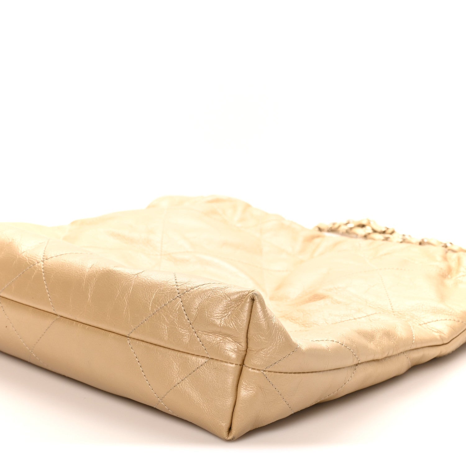 Chanel Metallic Calfskin Quilted Small Chanel 22 Light Gold