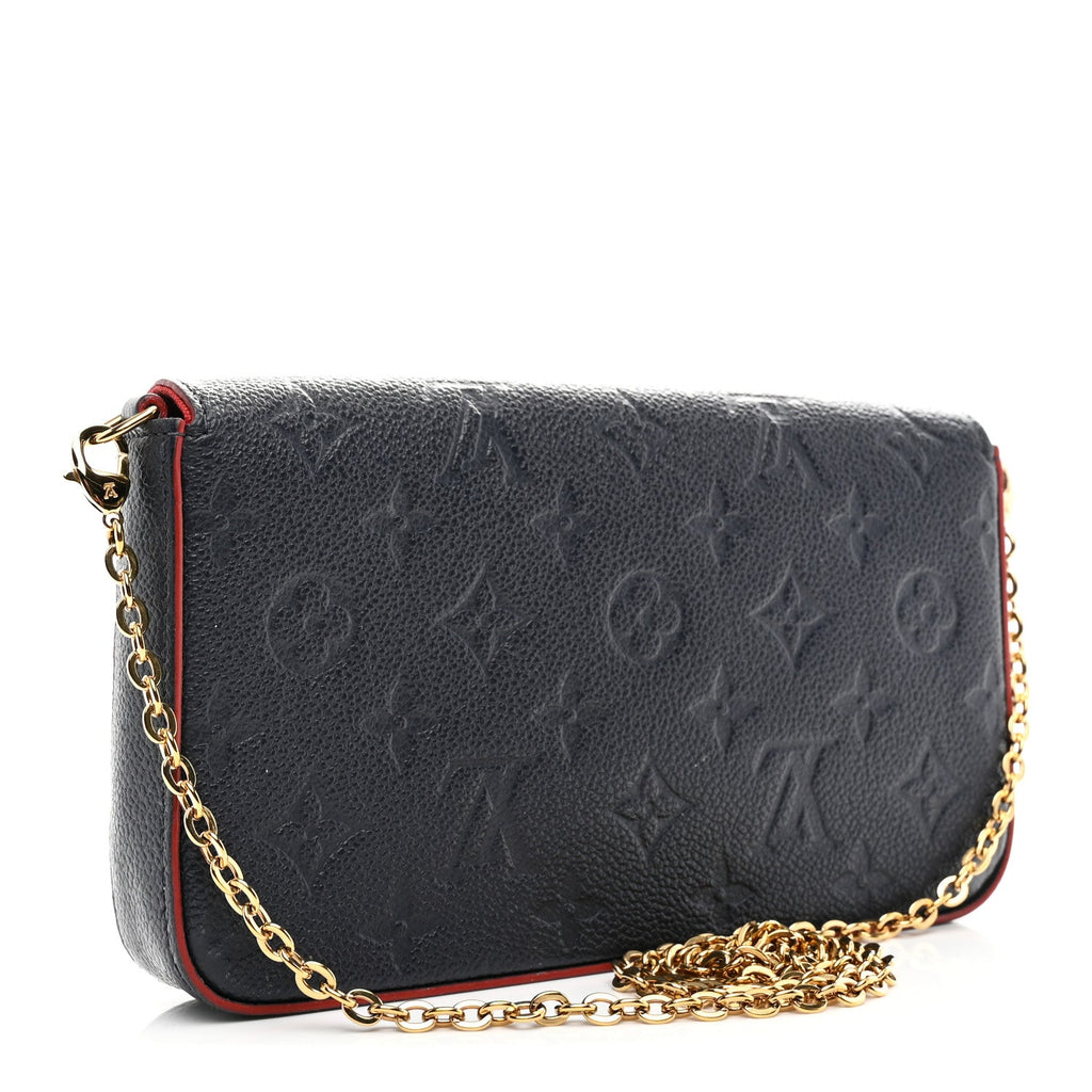 Louis Vuitton Empreinte Pochette Felicie Chain Wallet Marine Rouge