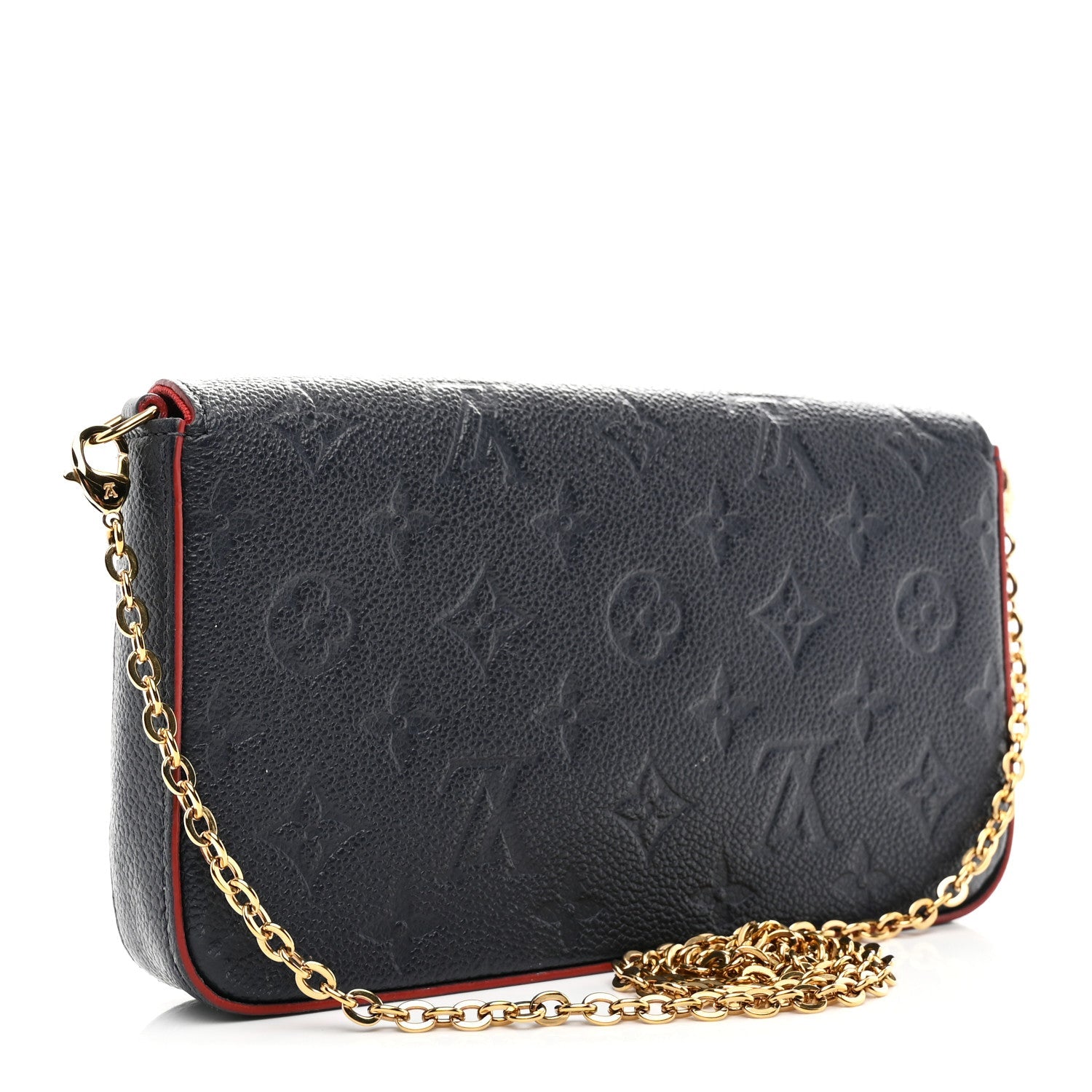 Louis Vuitton Empreinte Pochette Felicie Chain Wallet Marine Rouge