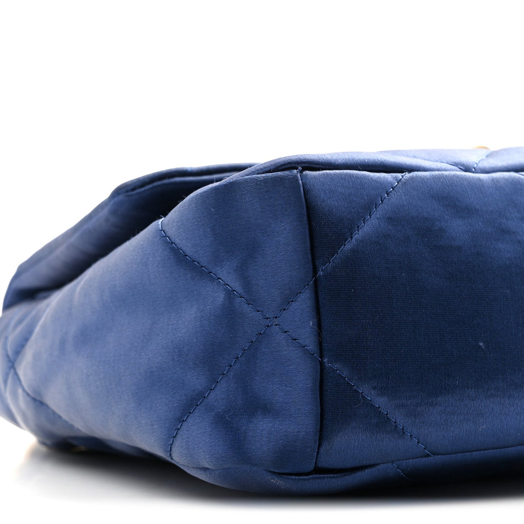 Chanel Satin Quilted Medium Chanel 19 Flap Blue
