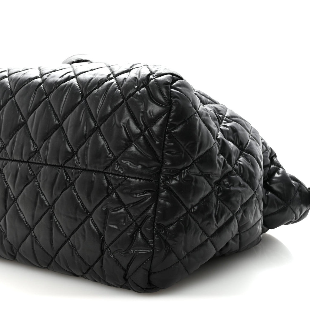 Chanel Nylon Quilted Medium Coco Cocoon Tote Black
