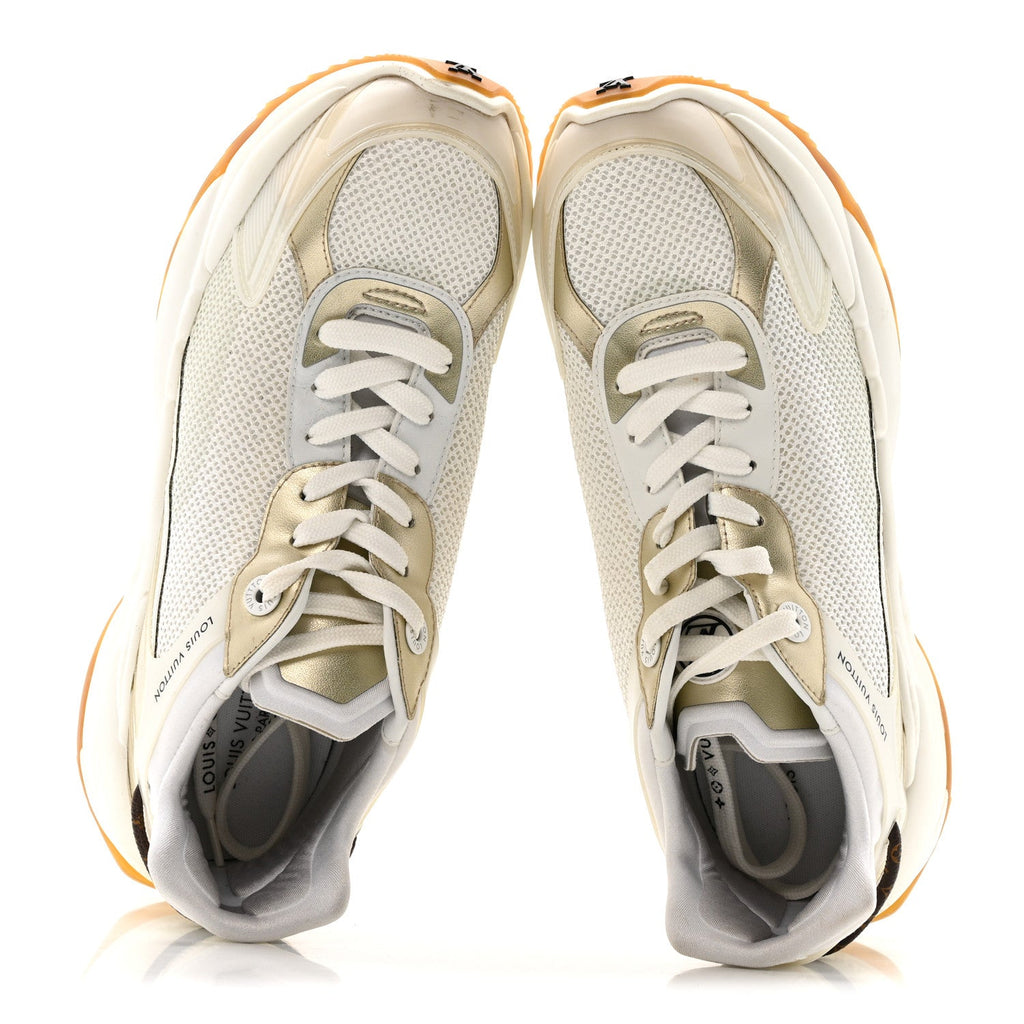 Louis Vuitton Monogram Calfskin Run 55 Sneakers 40 White