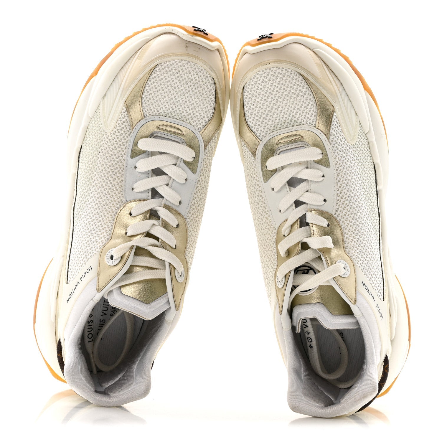 Louis Vuitton Monogram Calfskin Run 55 Sneakers 40 White