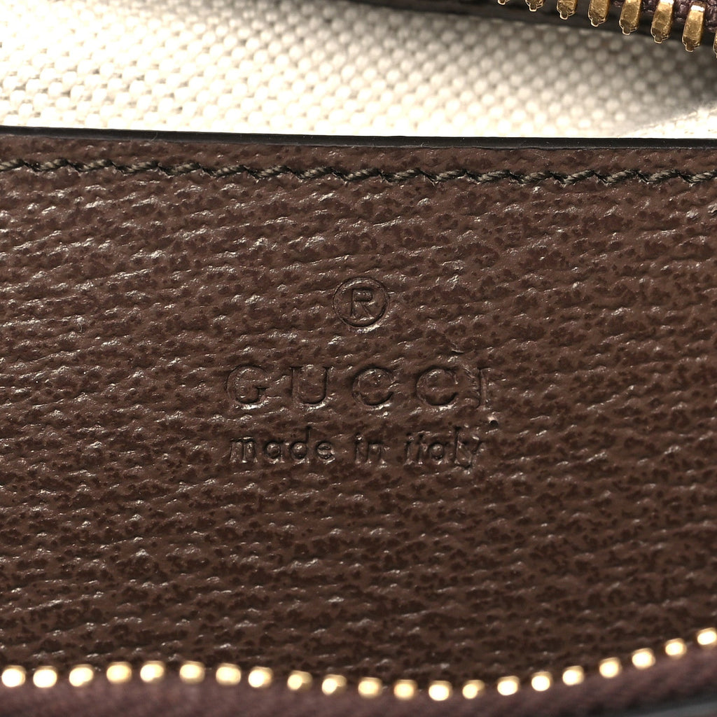Gucci GG Supreme Monogram Textured Dollar Calfskin Web Small Ophidia GG Handbag Beige Ebony New Acero