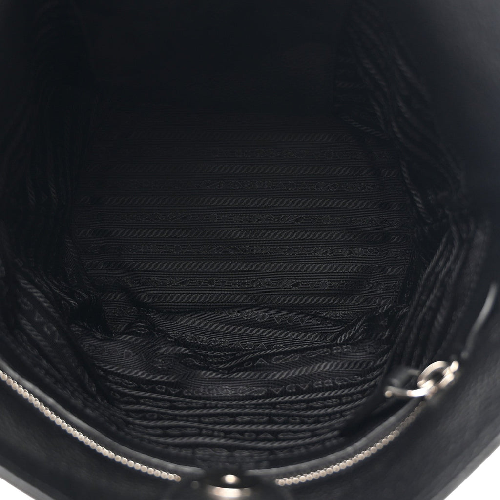 Prada Vitello Daino Bucket Bag Black