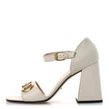 Gucci Nappa Horsebit Cross Strap 95mm Sandals 41 Mystic White