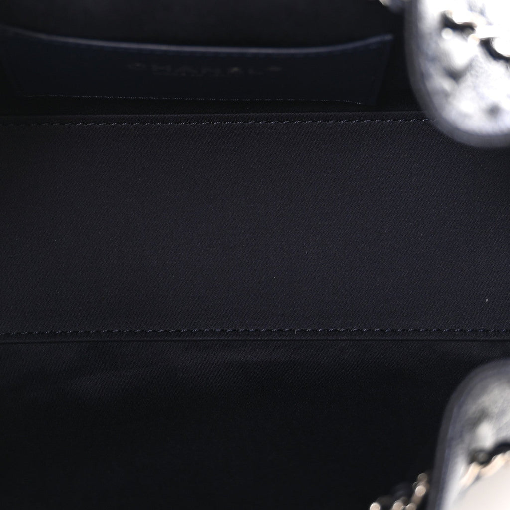 Chanel Metallic Caviar Quilted Mini Chanel 25 Handbag Dark Blue