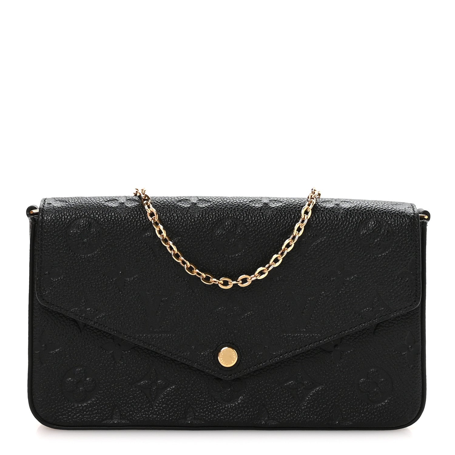Louis Vuitton Empreinte Pochette Felicie Chain Wallet Black
