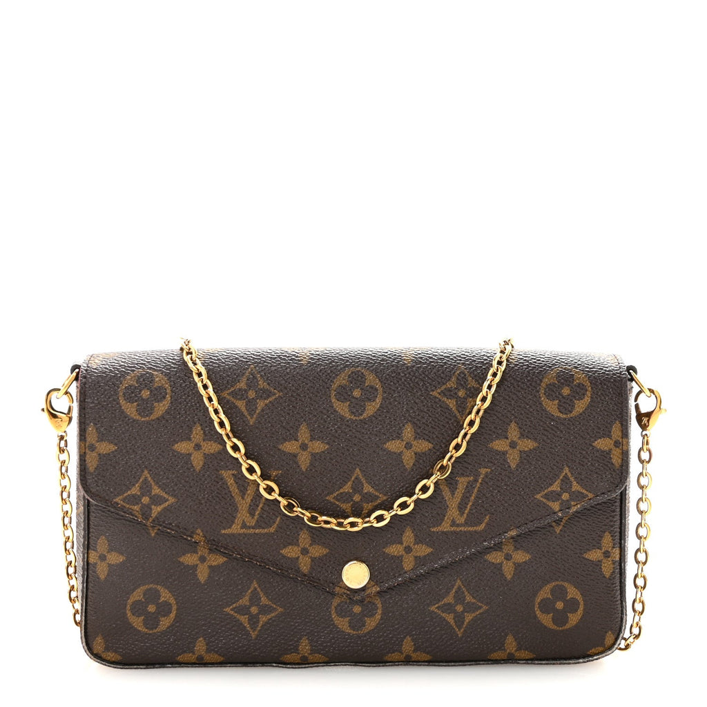 Louis Vuitton Monogram Pochette Felicie Chain Wallet Fuchsia