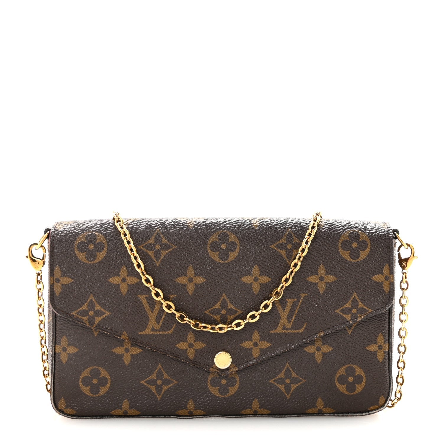 Louis Vuitton Monogram Pochette Felicie Chain Wallet Fuchsia