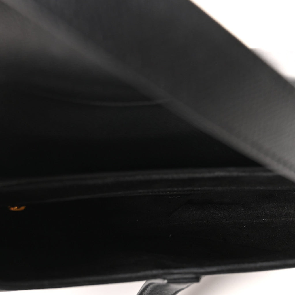 Christian Dior Grained Calfskin Saddle Bag Black
