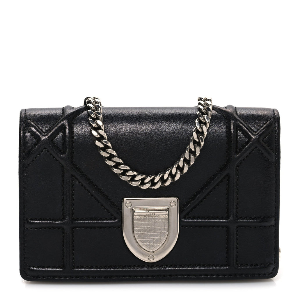 Christian Dior Lambskin Baby Diorama Flap Bag Black