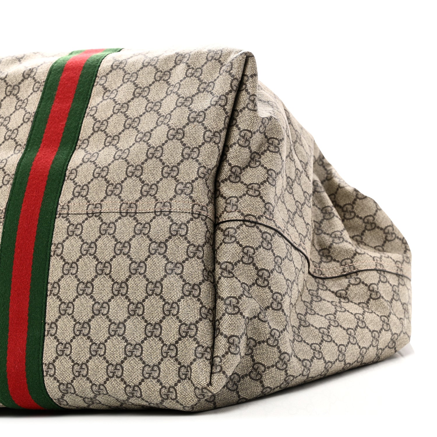 Gucci Tender GG Supreme Monogram Textured Dollar Calfskin Web Medium Jackie 1961 Crossbody Bag Beige Ebony New Acero