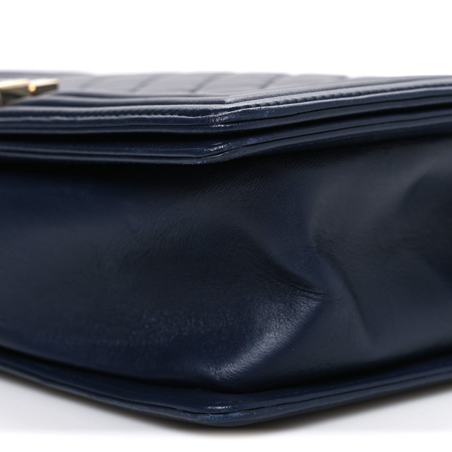 Chanel Lambskin Quilted New Medium Boy Flap Dark Navy Blue