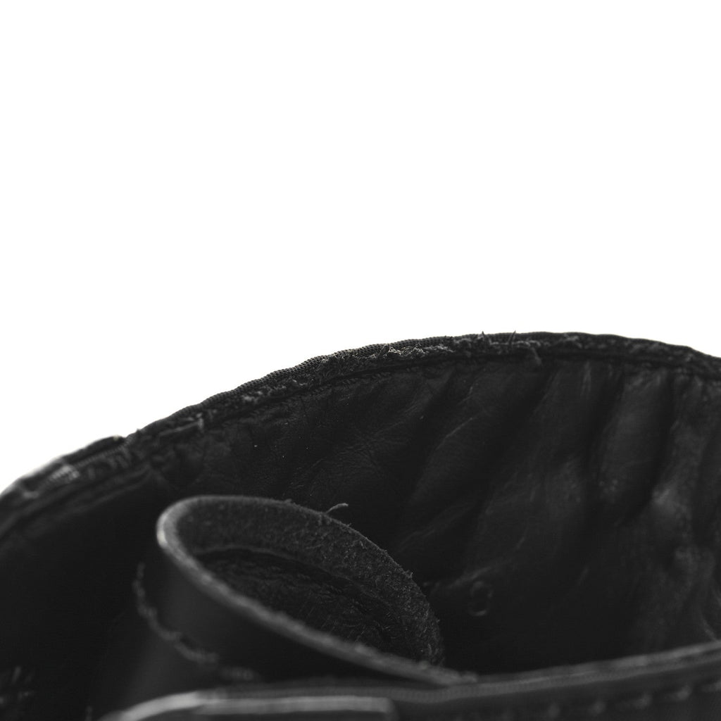 Prada Spazzolato Rois Re-Nylon Metal Triangle Logo Monolith Pouch Pocket 55mm Boots 38 Black