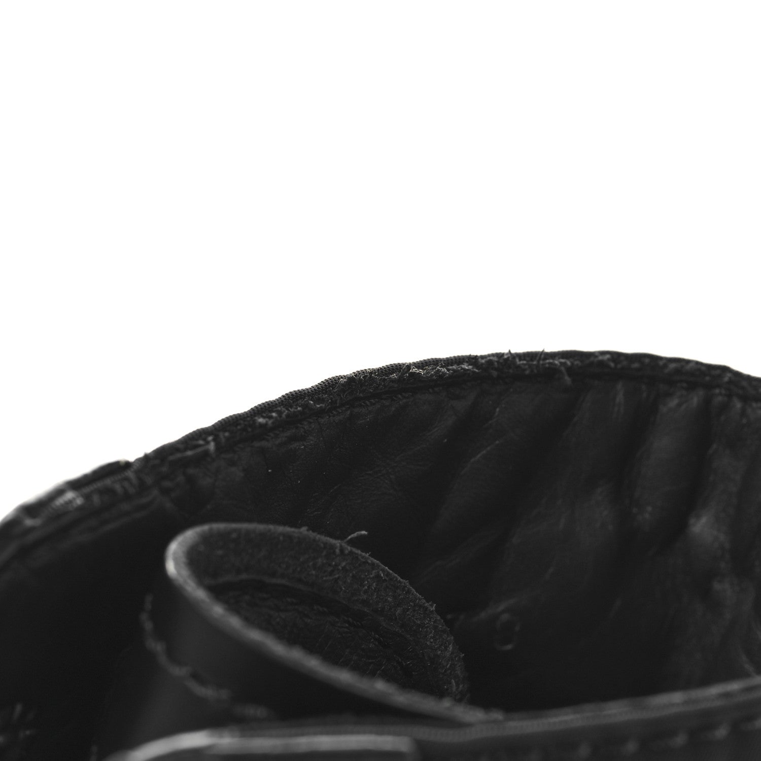 Prada Spazzolato Rois Re-Nylon Metal Triangle Logo Monolith Pouch Pocket 55mm Boots 38 Black