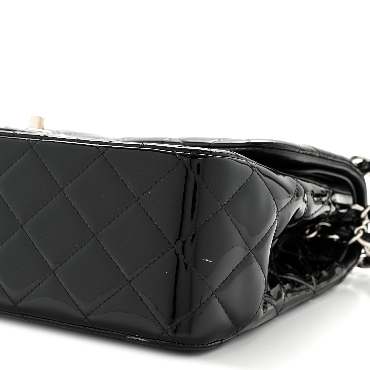 Chanel Patent Quilted Jumbo Double Flap Black