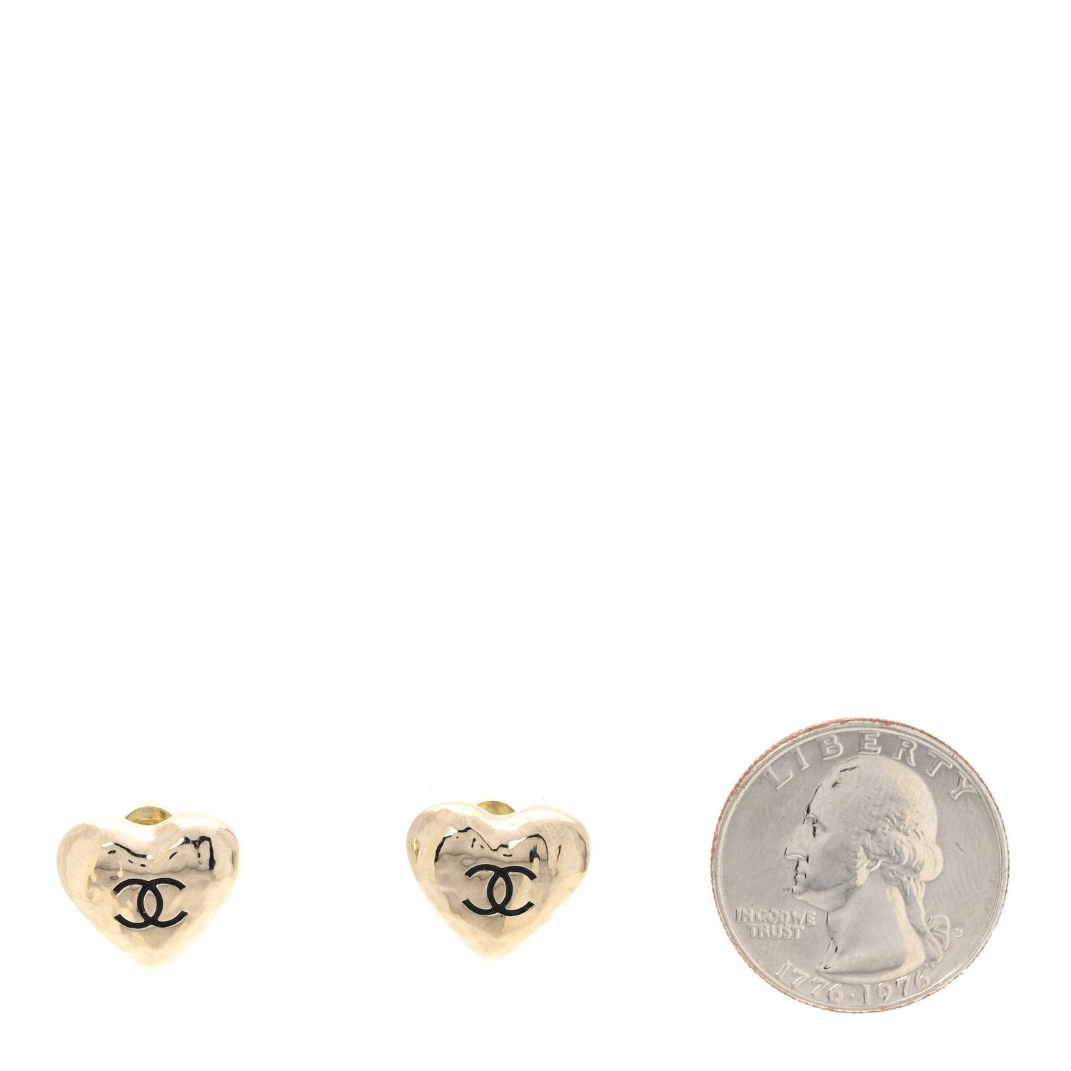 CC Heart Earrings Gold
