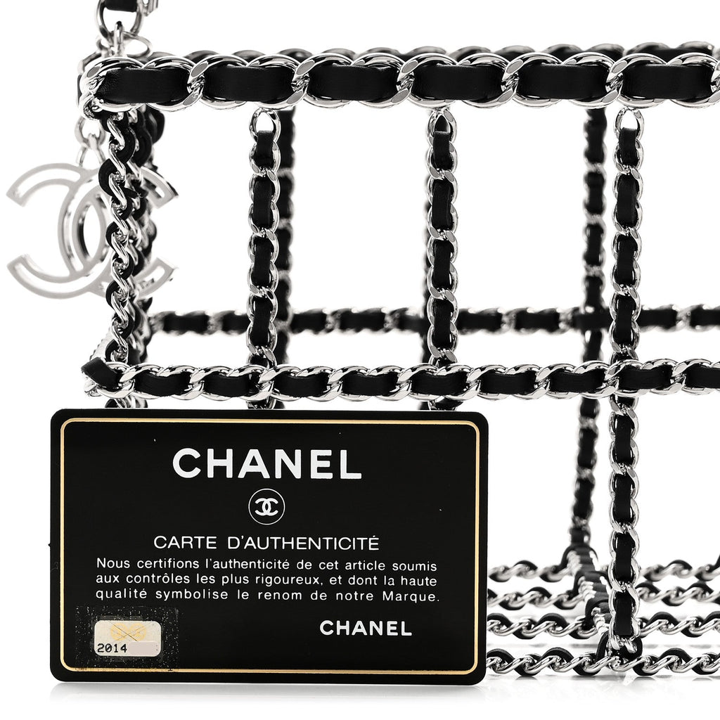 Chanel Brass Calfskin Grocery By Chanel Minaudiere Shopping Basket Silver