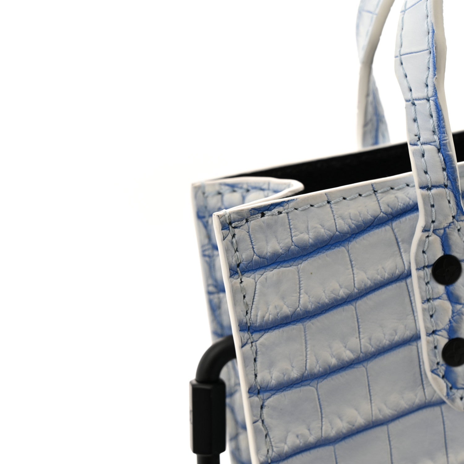 Louis Vuitton Crocodile Niloticus Sac Plat XS Mat Meringue White Blue