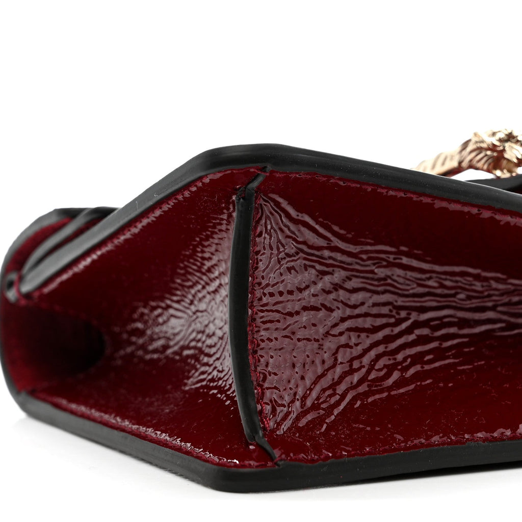 Gucci Crinkled Patent Mini Dionysus Shoulder Bag Rosso Ancora Red
