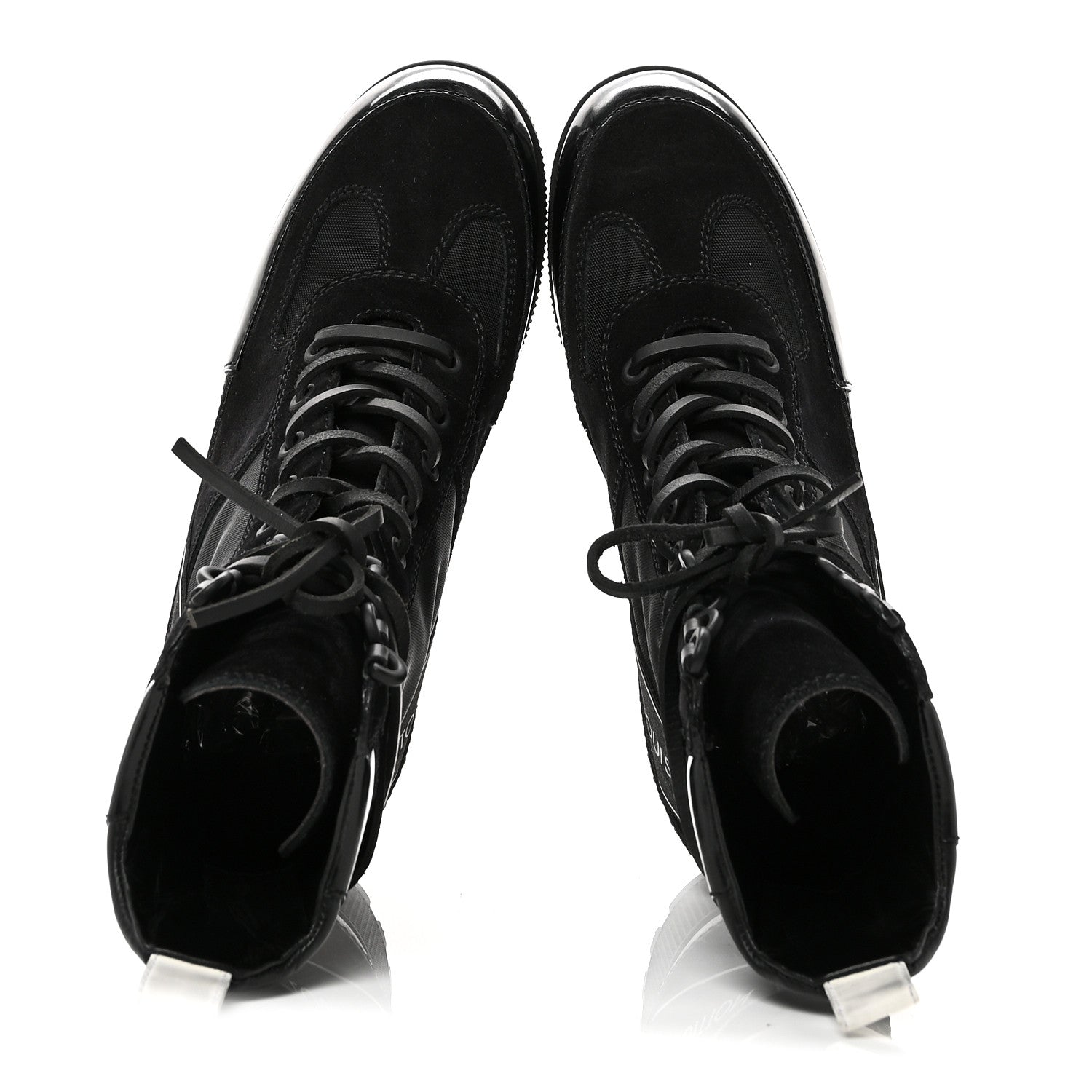 Louis Vuitton Suede Calfskin Mesh Logo Laureate Platform Desert Boots 37 Black