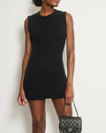 Chanel Black Crochet Mini Sleeveless Dress with CC Logo Button Detailing Size FR 38 (UK 10)