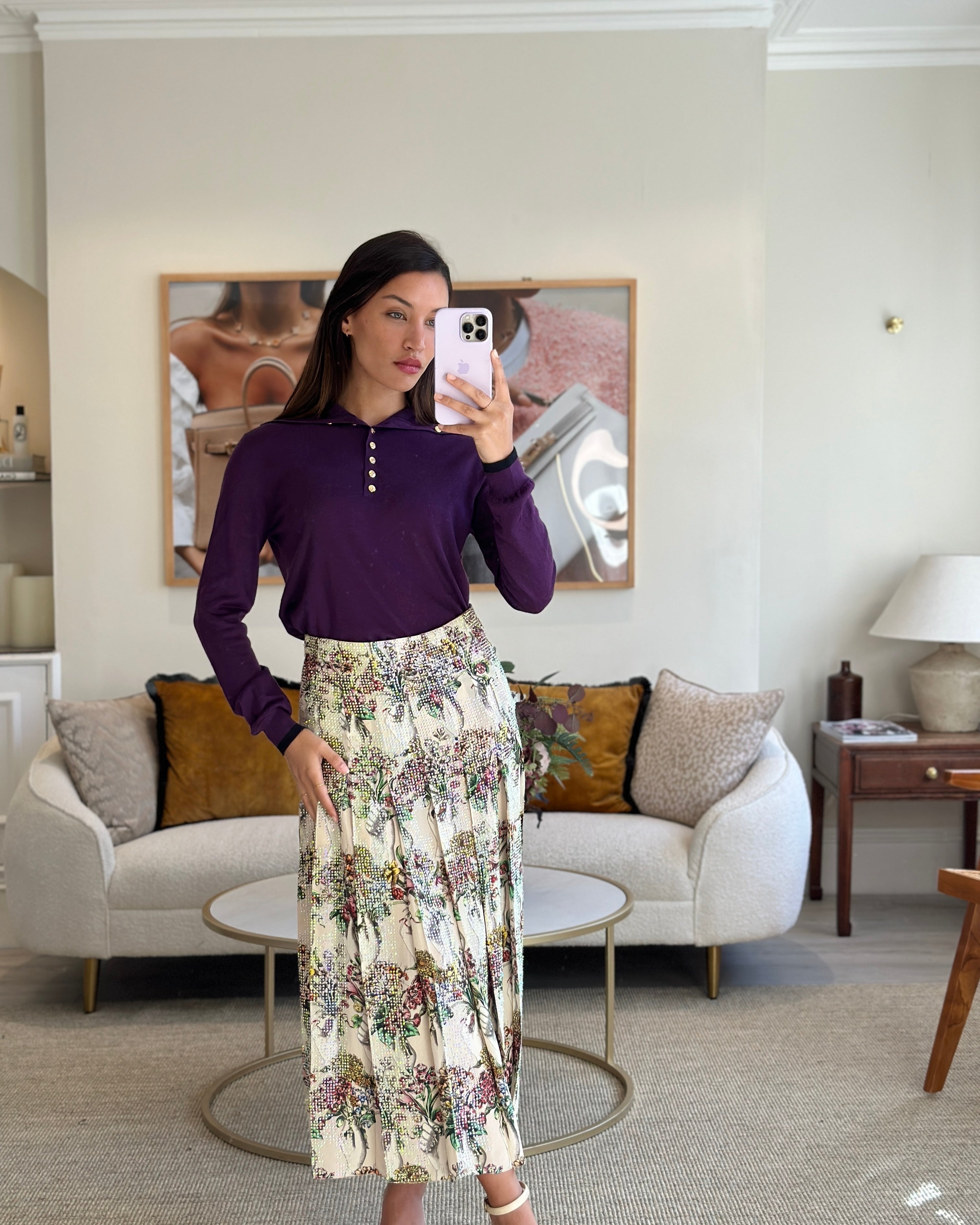 Gucci Floral Bouquet Print with Crystals Skirt IT 38 (UK 6) RRP £2250