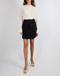 Chanel Black Wool Mini Skirt with Front Pleat Detail Size FR 38 (UK 10)
