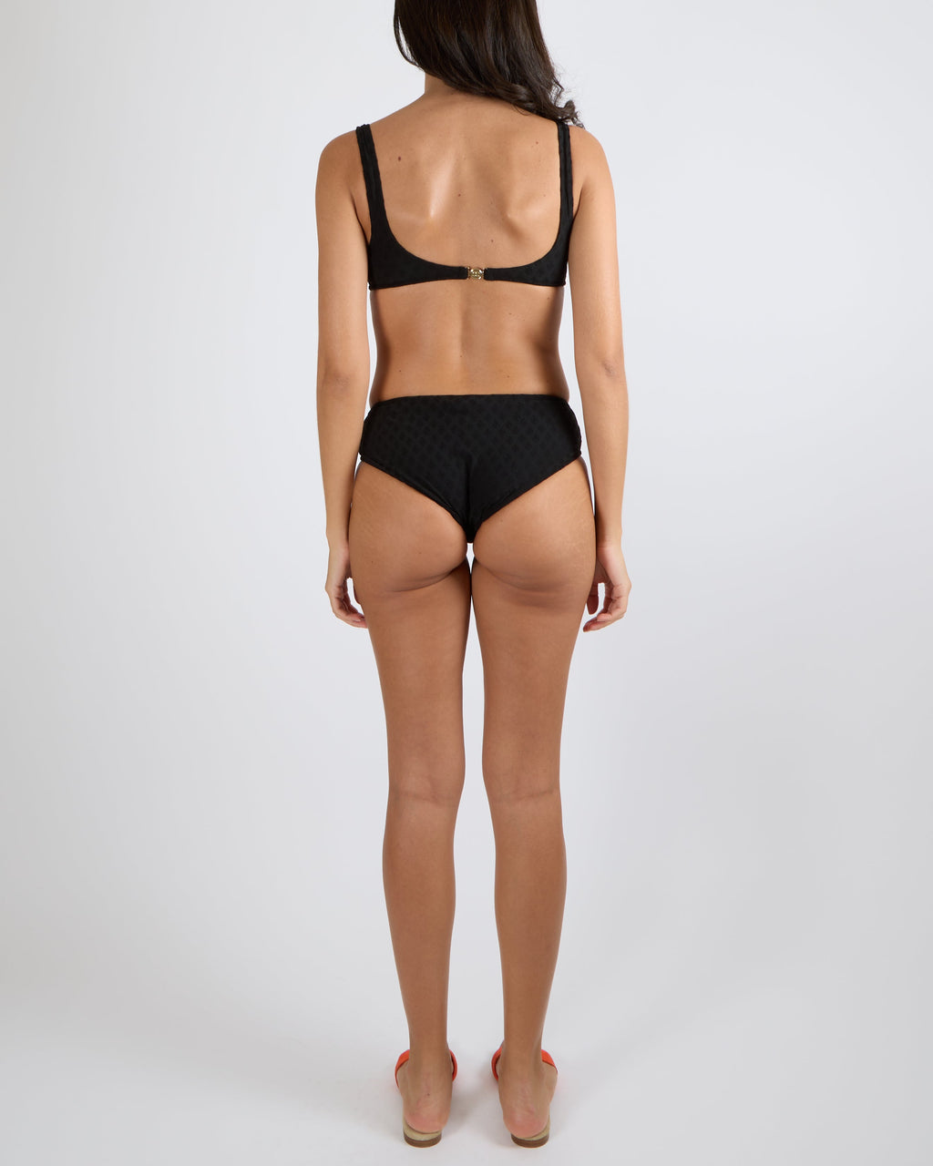 Chanel Black Logo Bikini Set with Gold CC Logo Clasp Detail Size FR 36 (UK 8)