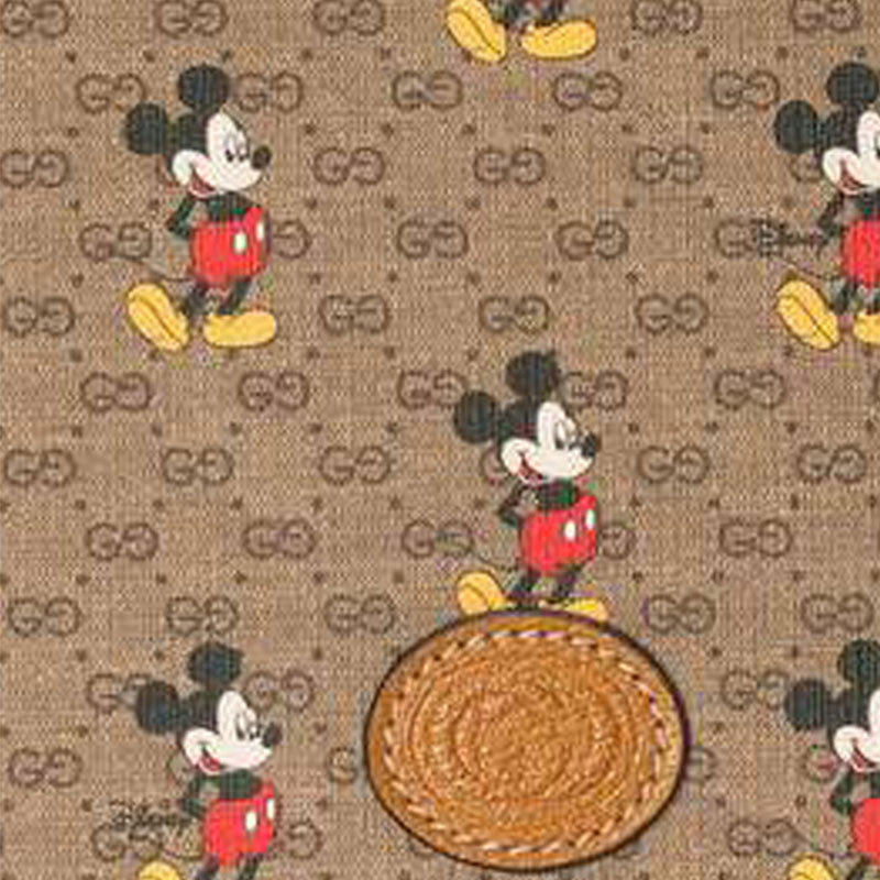 (WMNS) GUCCI x Disney Crossover Mickey Mouse Printing Logo Leather Logo Canvas Saddle Bag Shoulder Messenger Bag Small Unisex Ebony / Brown 602694-HWUBM-8559