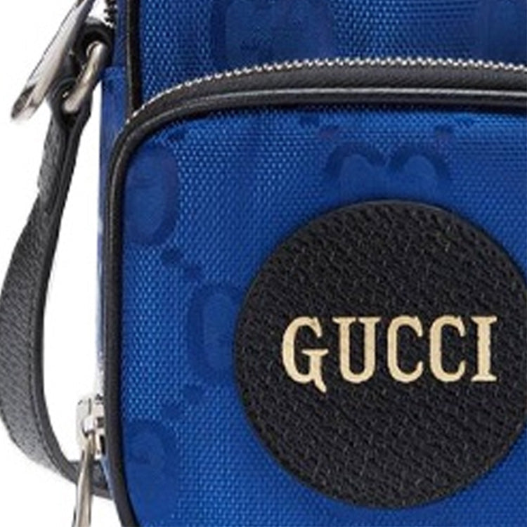 GUCCI Off The Grid OTG Environmental Friendly Series Logo Leather Logo Nylon handbag Mini Blue Black 643882-H9HLN-4267