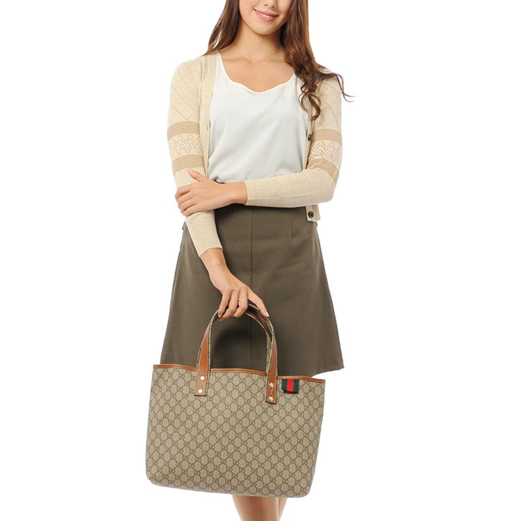 (WMNS) GUCCI Logo Canvas Large Capacity handbag / Brown Classic 211134-KGD3G-8527