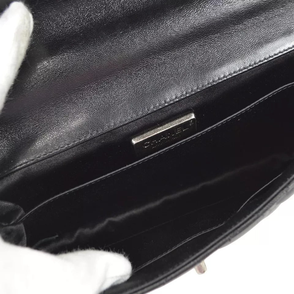 Chanel Black Lambskin Around the World Handbag