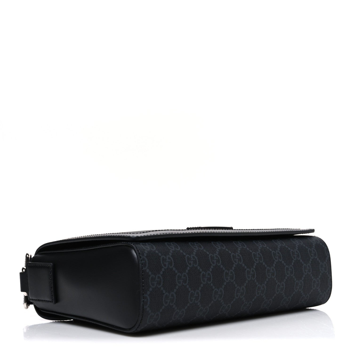 Gucci GG Supreme Monogram Appia Calfskin Web Crossbody Bag Black Grey