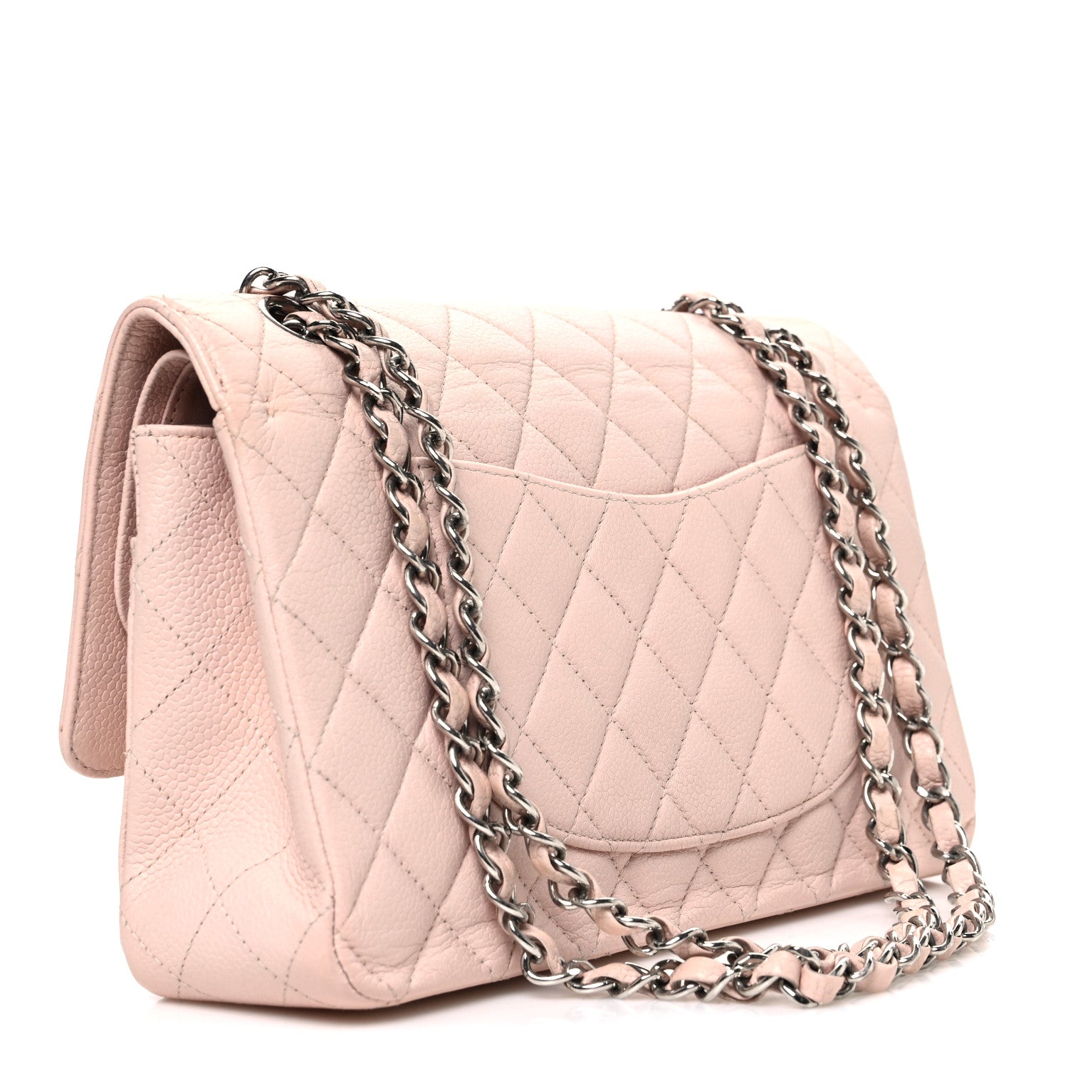 Chanel Caviar Quilted Medium Double Flap Light Pink