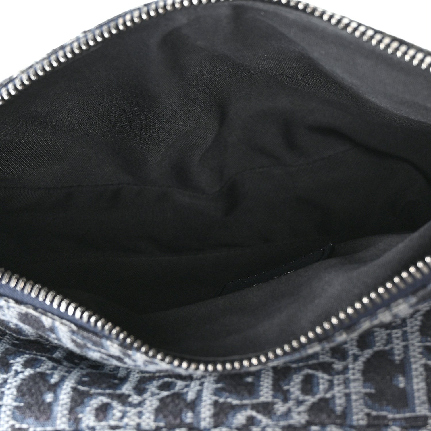Christian Dior Oblique Mens Saddle Bag Black Blue