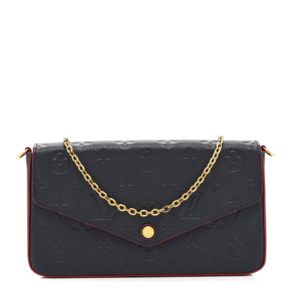 Louis Vuitton Empreinte Pochette Felicie Chain Wallet Marine Rouge