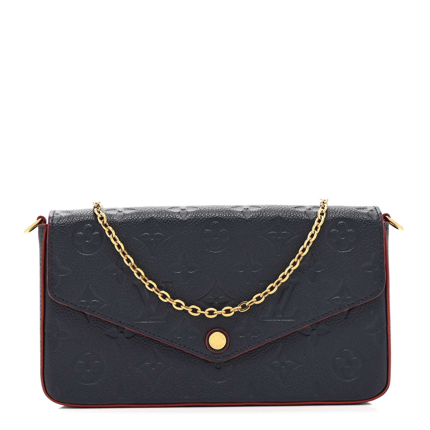 Louis Vuitton Empreinte Pochette Felicie Chain Wallet Marine Rouge
