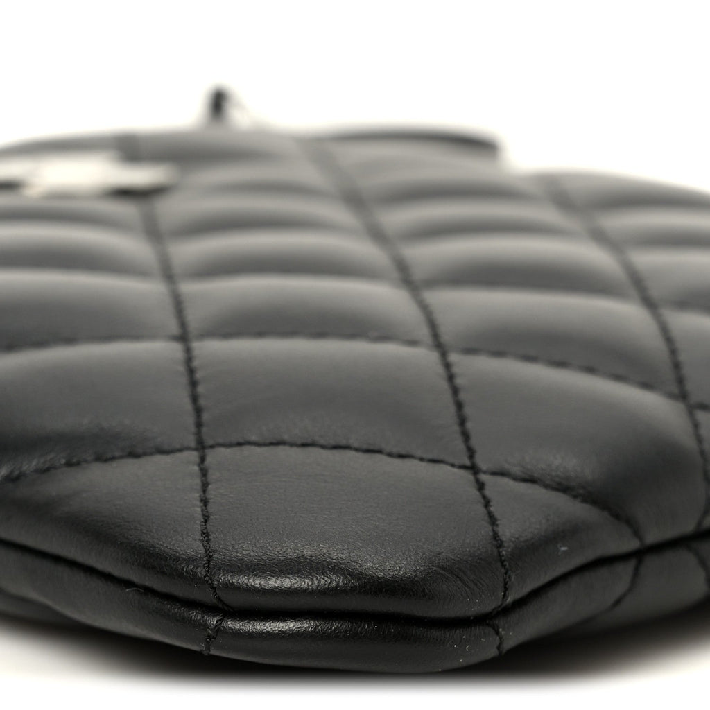 Chanel Lambskin Quilted Uniform Crossbody Bag Black