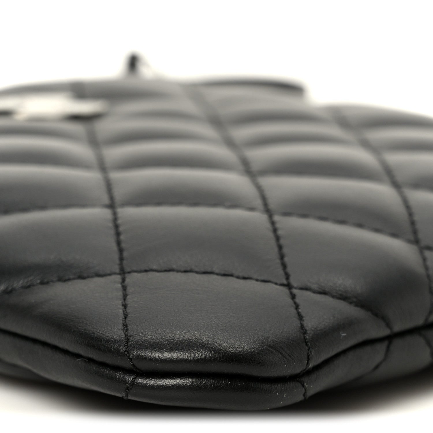 Chanel Lambskin Quilted Uniform Crossbody Bag Black