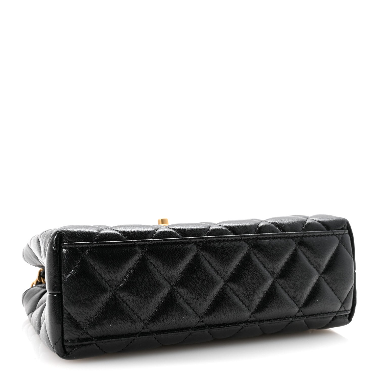 Chanel Shiny Aged Calfskin Quilted Nano Kelly Shopper Black