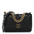Chanel Lambskin Quilted Chanel 19 Wallet On Chain WOC Black