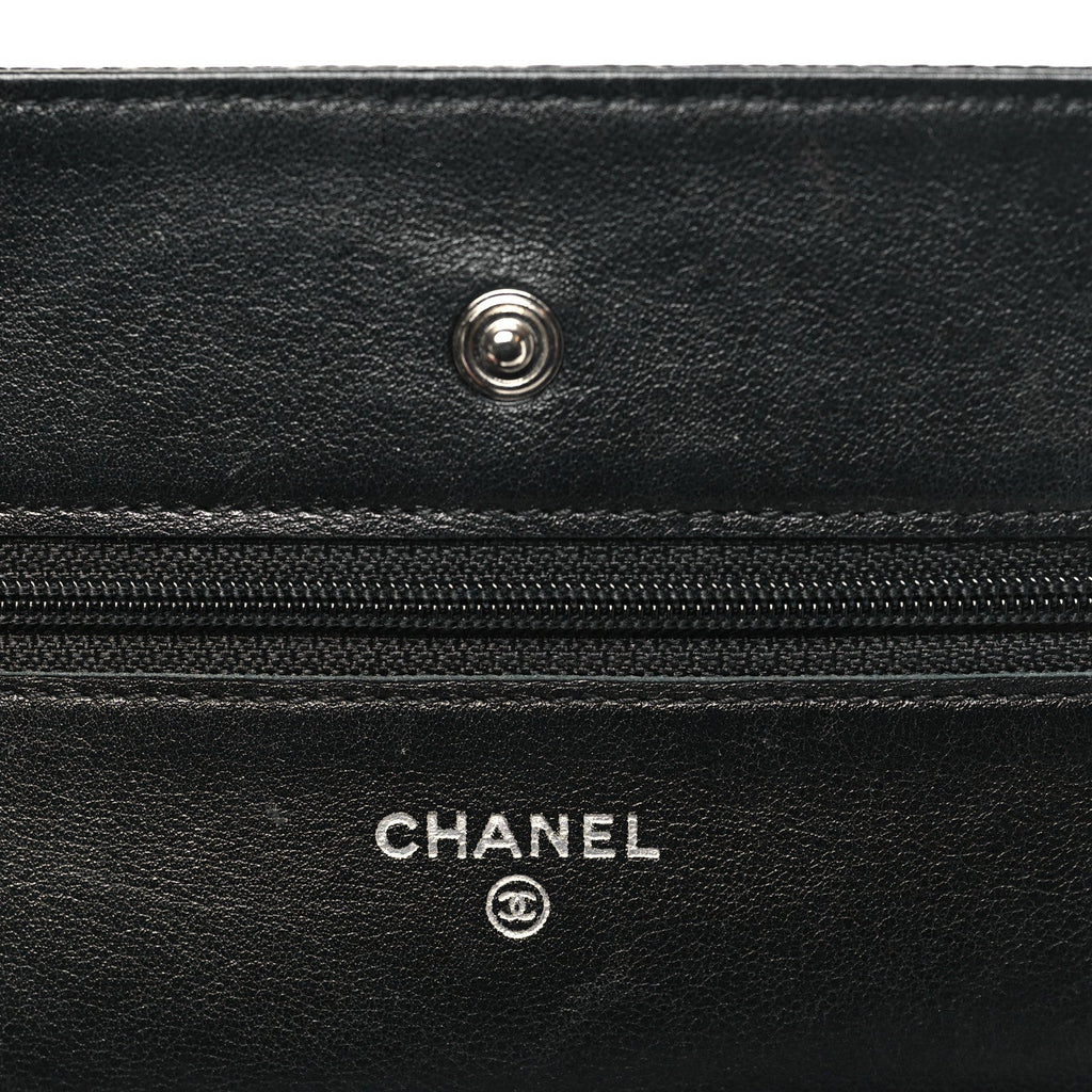 Chanel Caviar Timeless CC Wallet On Chain WOC Black