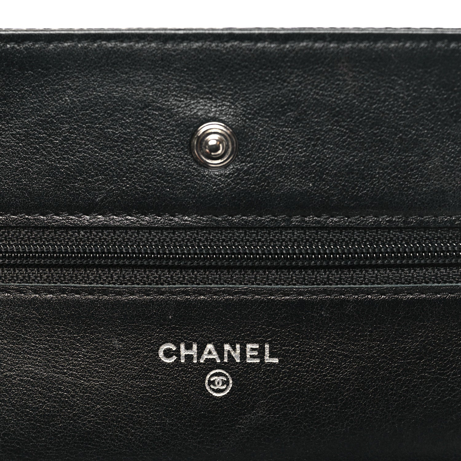 Chanel Caviar Timeless CC Wallet On Chain WOC Black