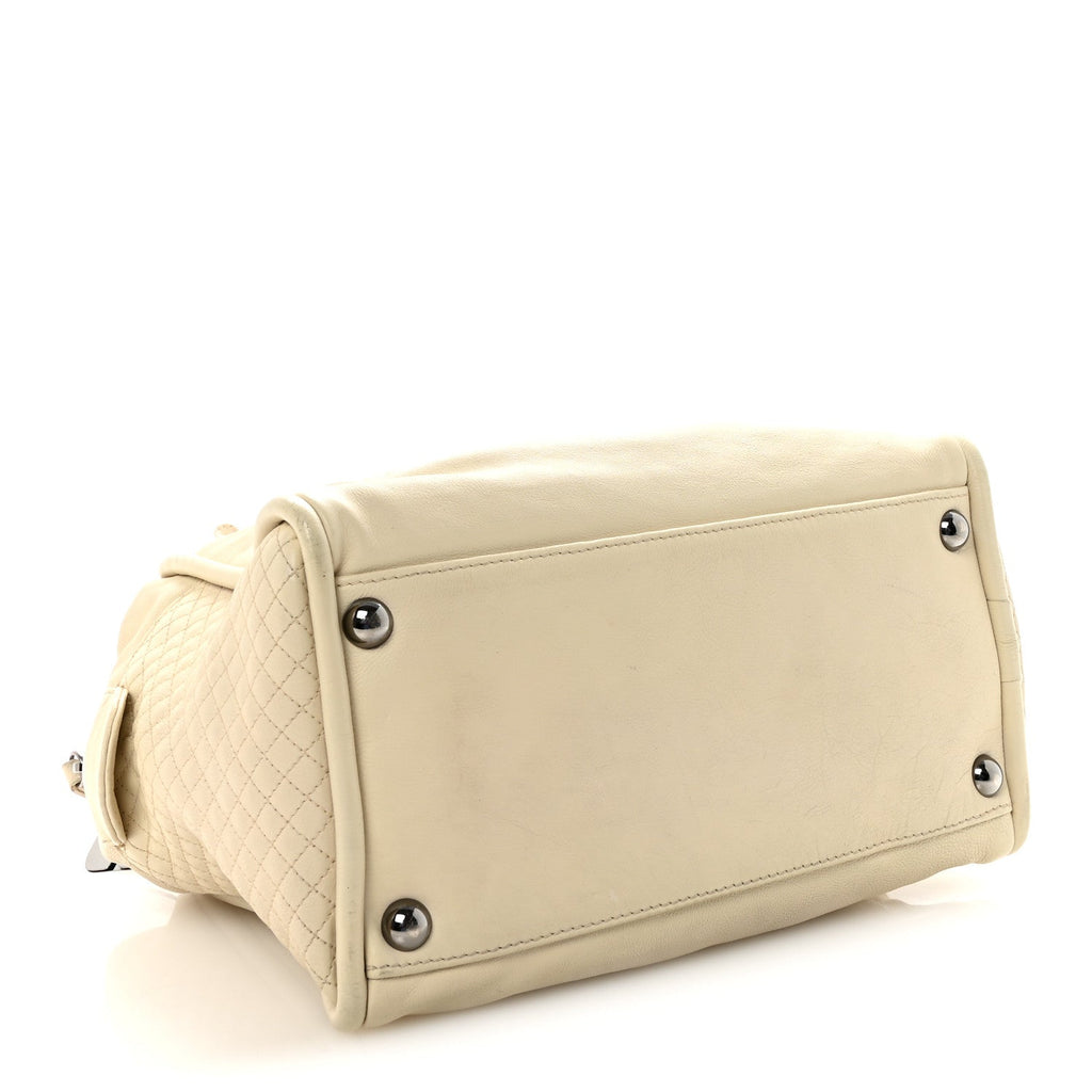 Chanel Calfskin Small CC Bowler White
