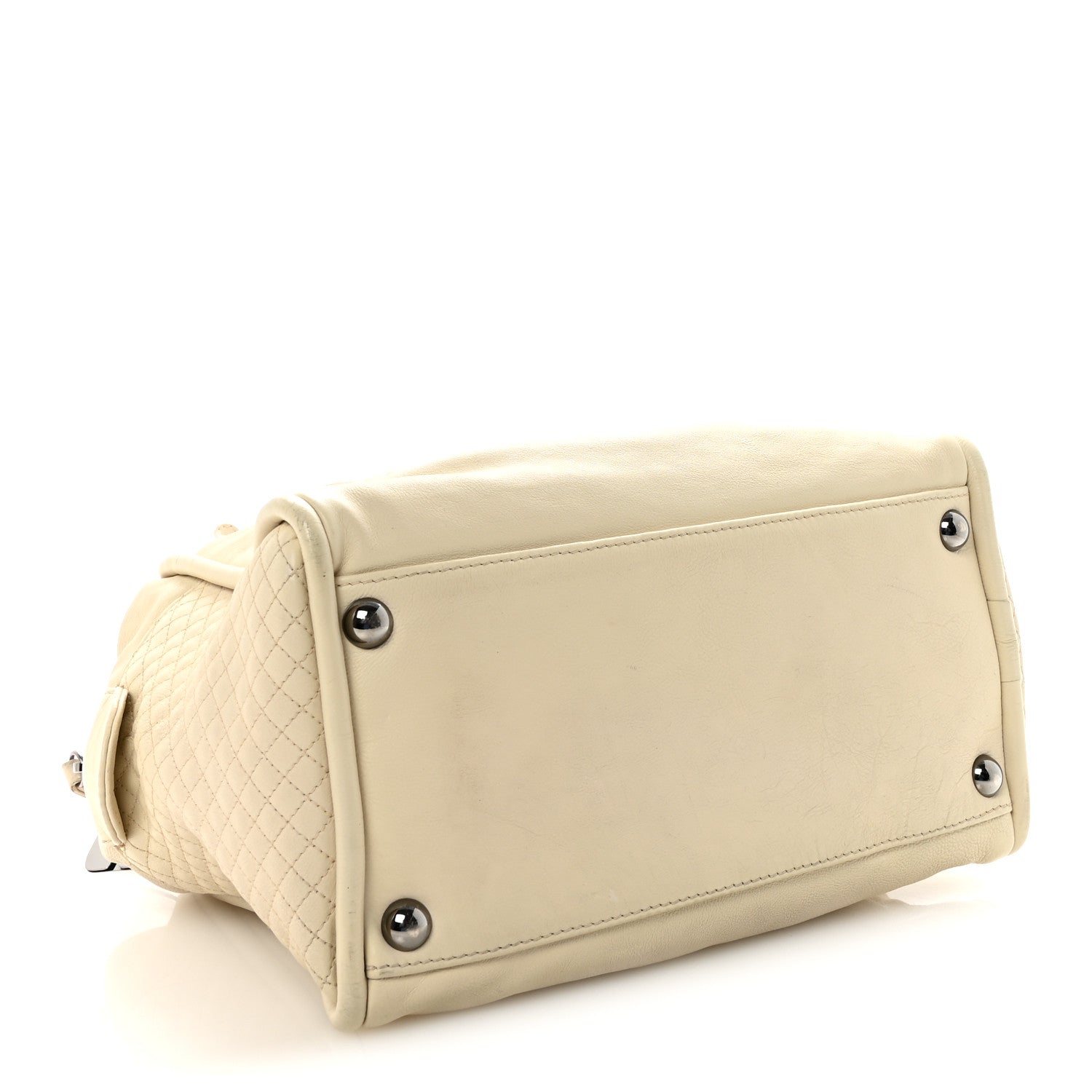 Chanel Calfskin Small CC Bowler White